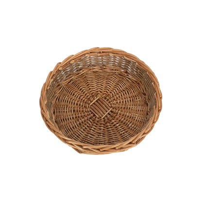 Large Unpeeled Willow Round Tray Basket