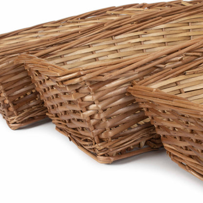 Tapered Split Willow Tray Baskets Set 3