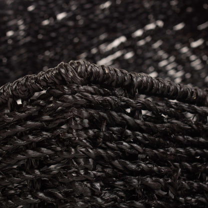 Black Paper Rope Tray Baskets Set 3