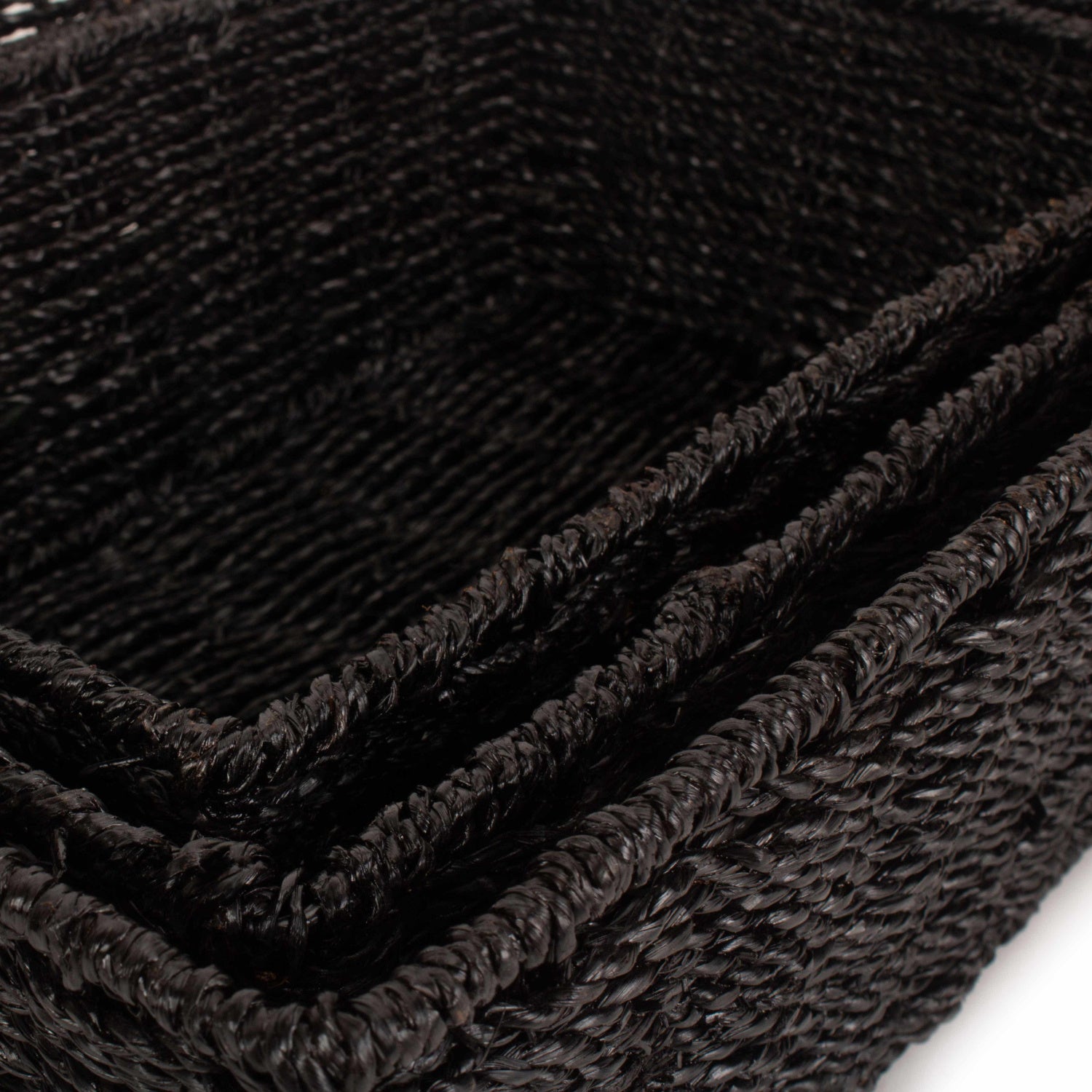 Black Paper Rope Tray Baskets Set 3