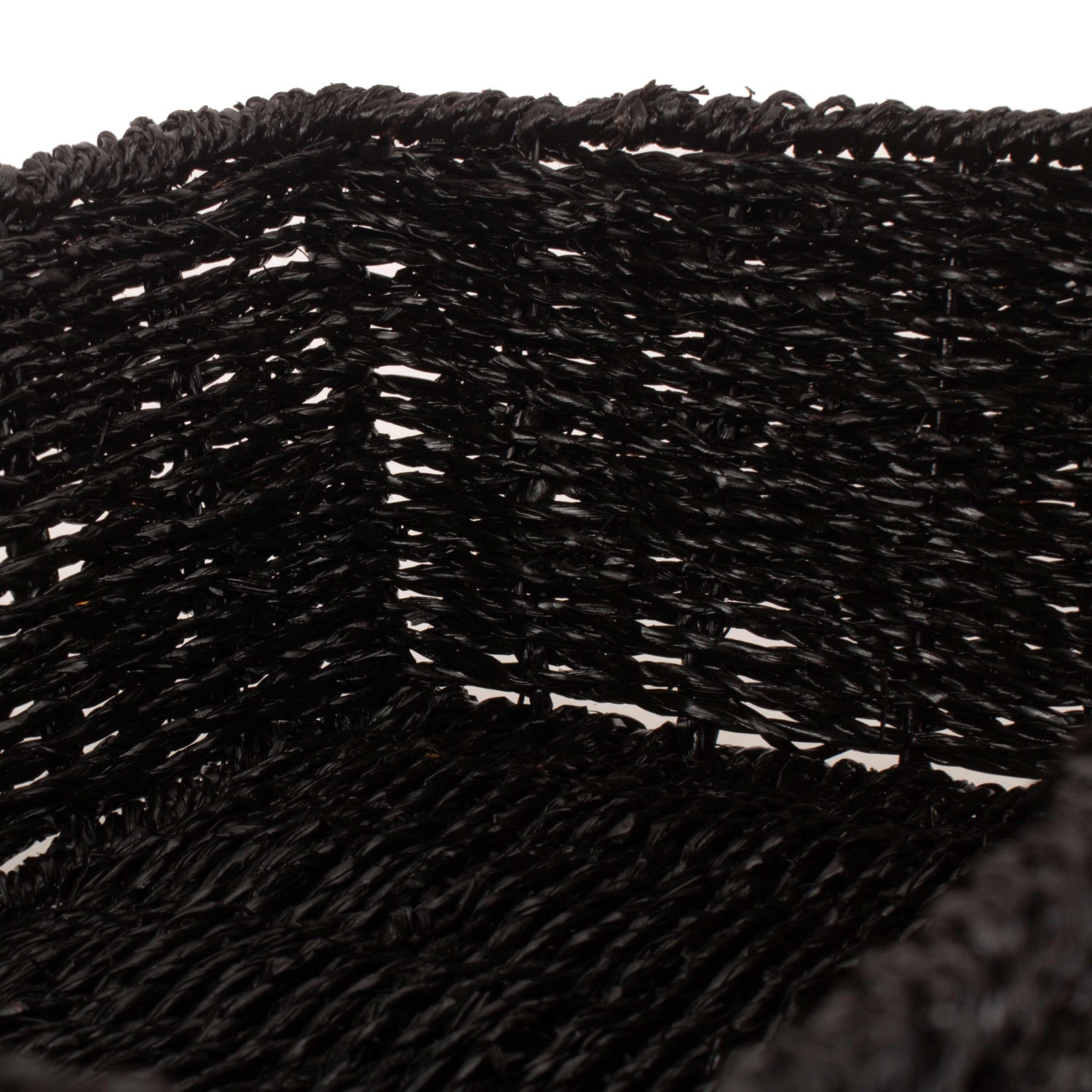 Large Black Paper Rope Tray Basket
