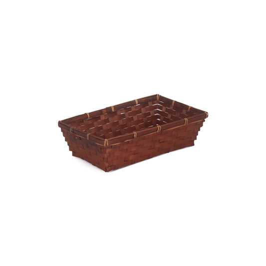 Small Dark Brown Woven Bamboo Packing Tray