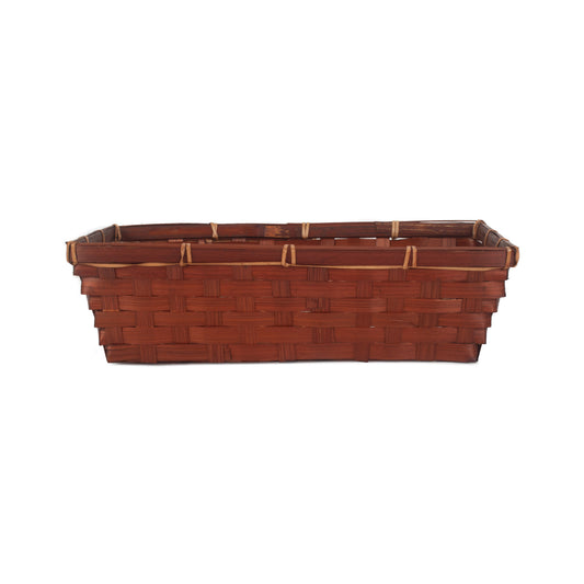 Small Dark Brown Woven Bamboo Packing Tray
