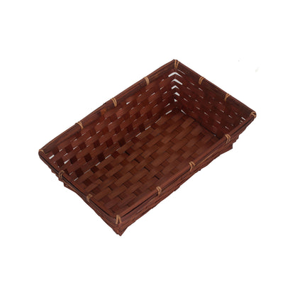 Small Dark Brown Woven Bamboo Packing Tray