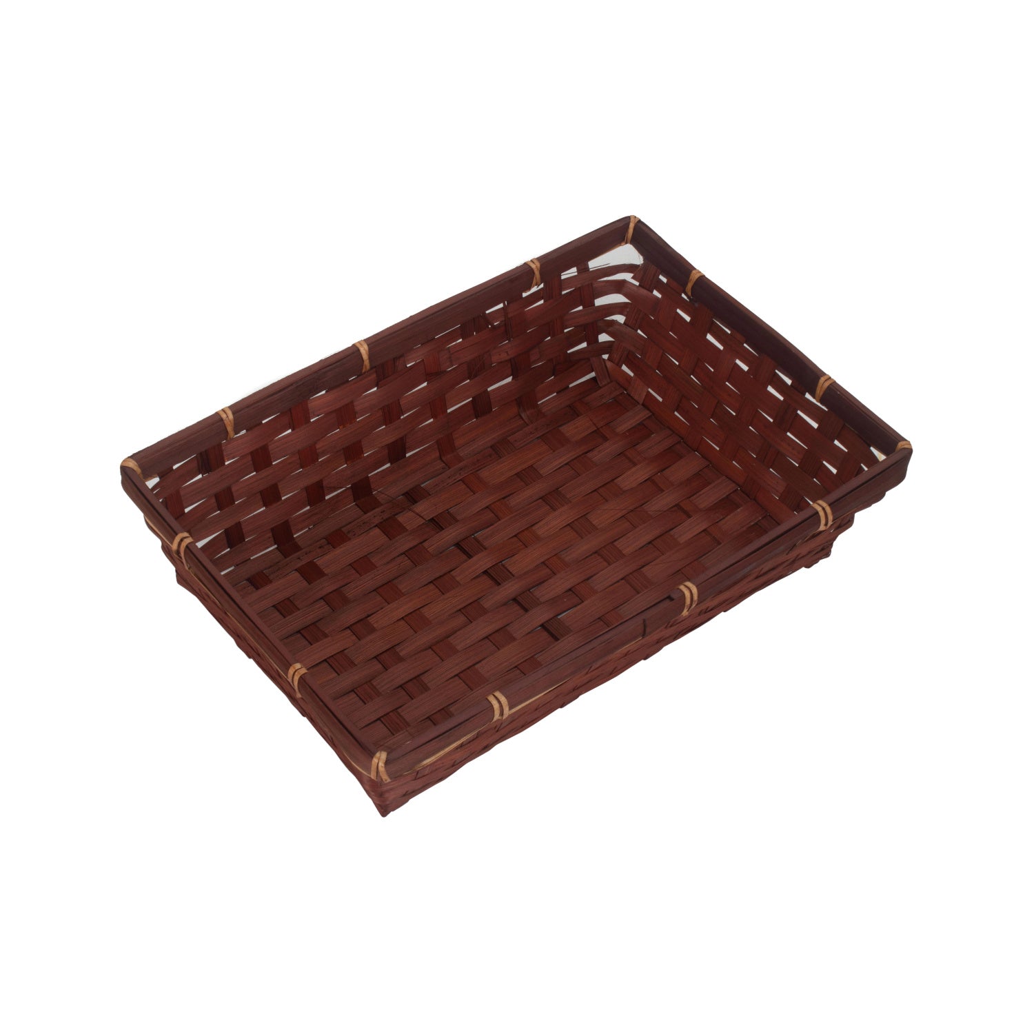 Large Dark Brown Woven Bamboo Packing Tray