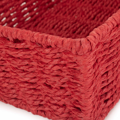 Medium Red Paper Rope Tray Basket