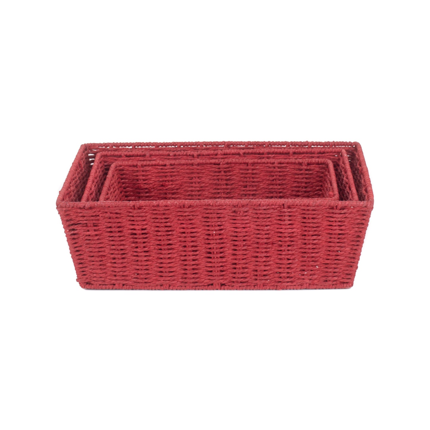 Red Paper Rope Tray Set 3