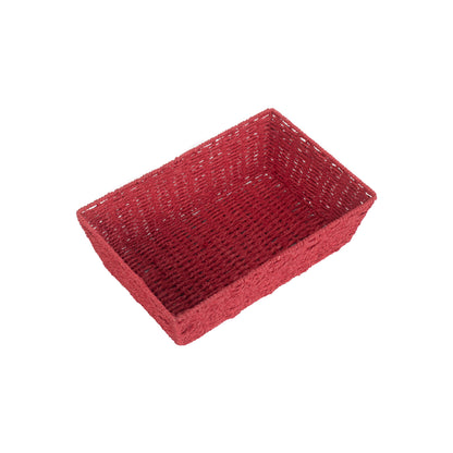Large Red Paper Rope Tray Basket