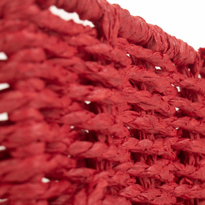 Large Red Paper Rope Tray Basket