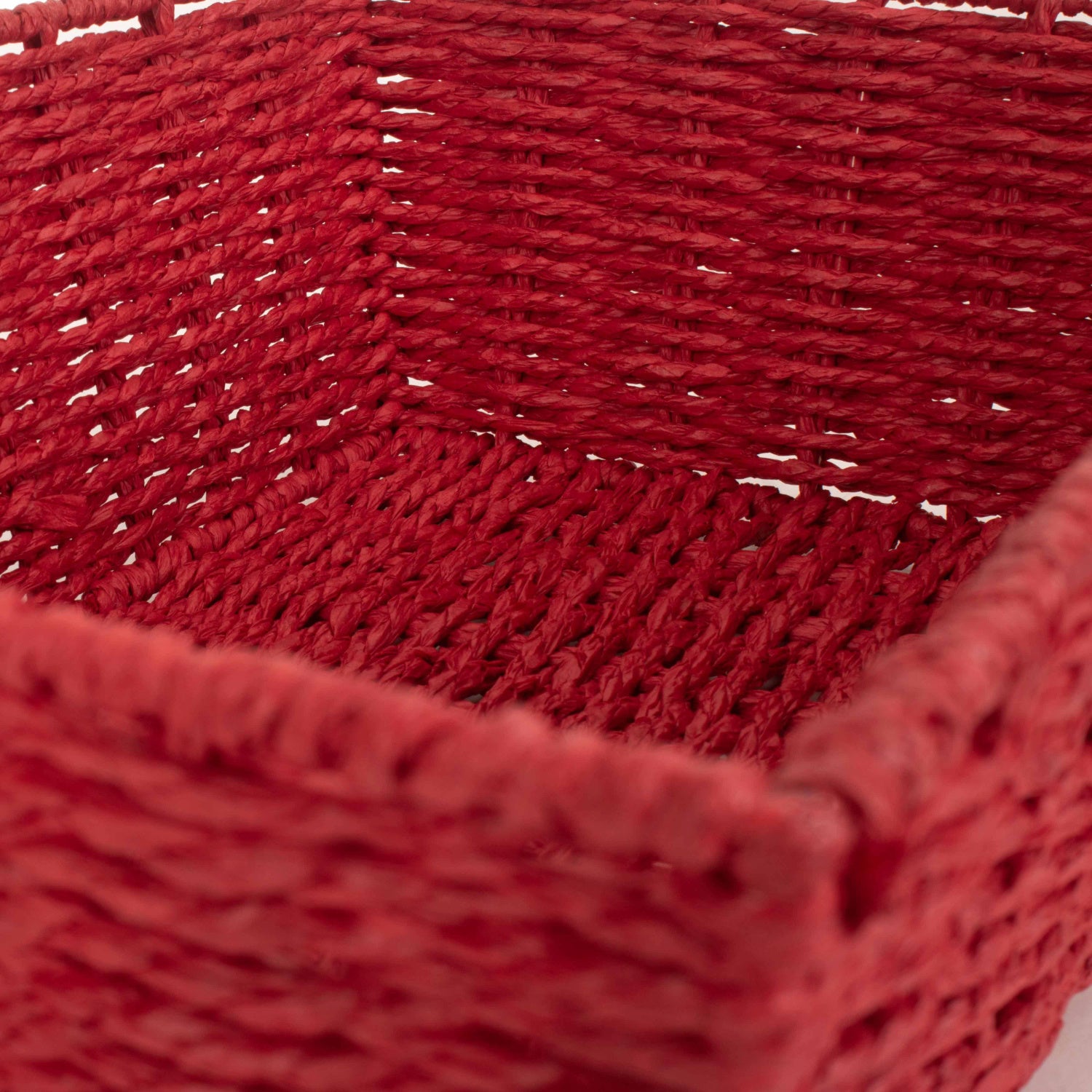 Large Red Paper Rope Tray Basket