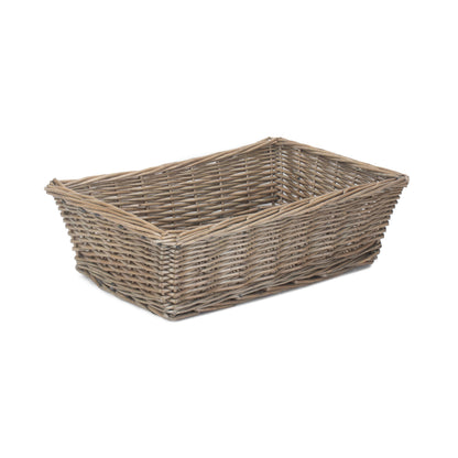 Extra Large Antique Wash Tapered Tray Basket