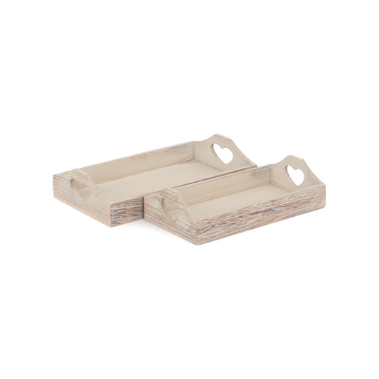 Shallow Heart Cut-Out Tray Set 2