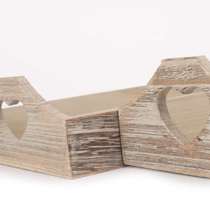 Shallow Heart Cut-Out Tray Set 2