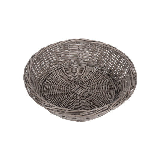Antique Wash Willow Round Packing Tray Basket