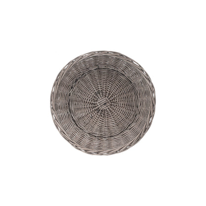 Antique Wash Willow Round Packing Tray Basket
