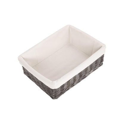 Large Antique Wash Willow Tray Basket with Lining