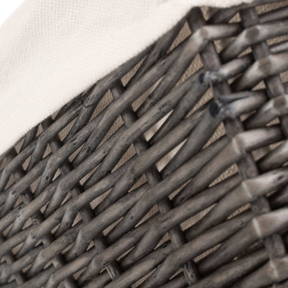 Large Antique Wash Willow Tray Basket with Lining