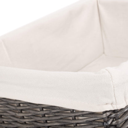 Large Antique Wash Willow Tray Basket with Lining