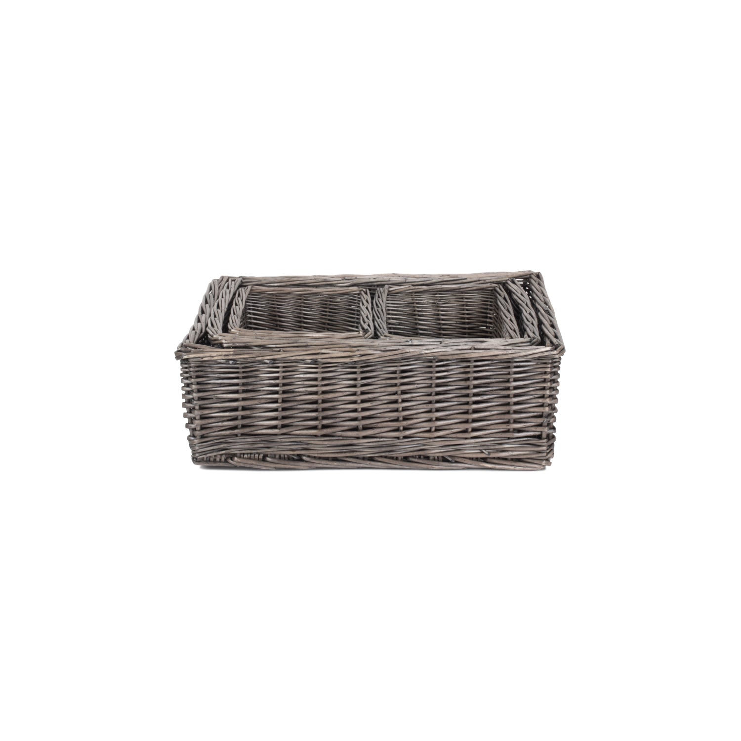 Antique Wash Willow Tray Baskets Set 4