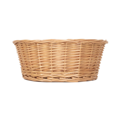 24cm Round Buff Willow Tapered Tray Basket