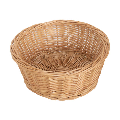 24cm Round Buff Willow Tapered Tray Basket