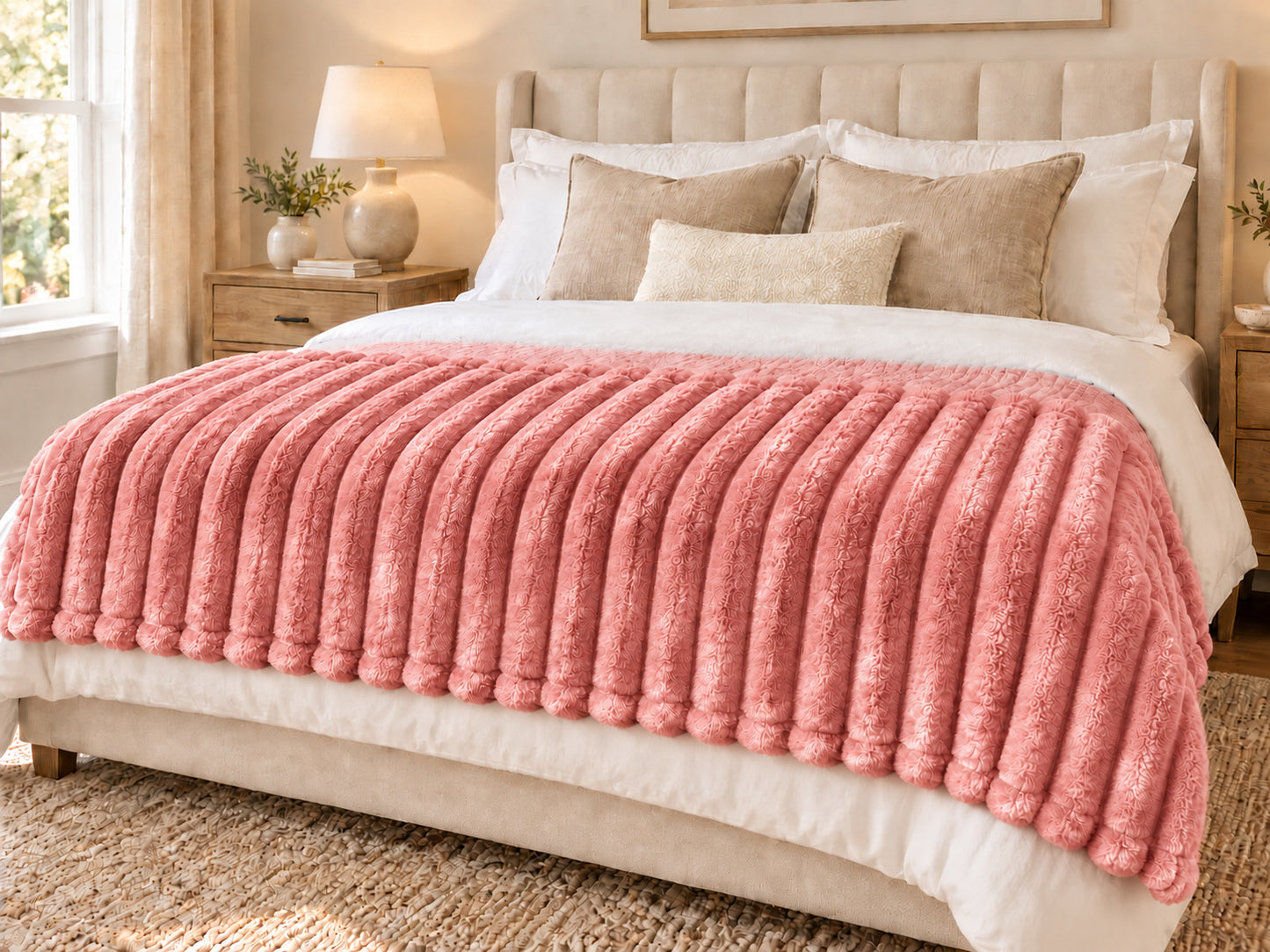 Homestead Textiles Luxury Ribbed Throw