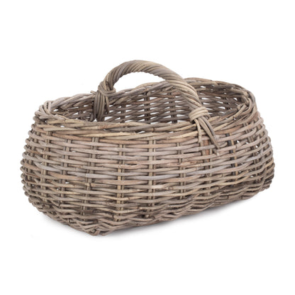 Grey Rattan Market Basket