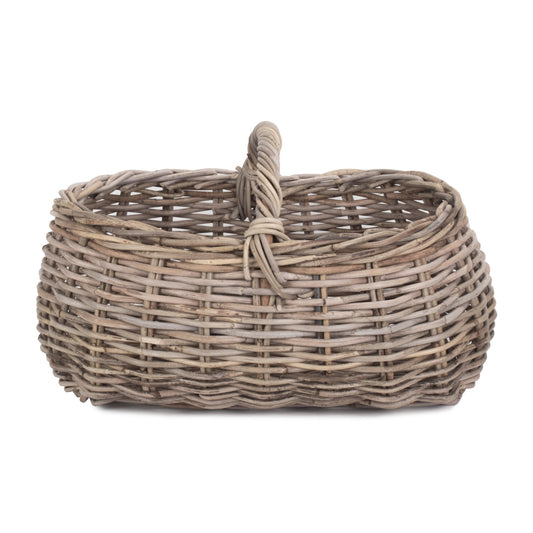 Grey Rattan Market Basket