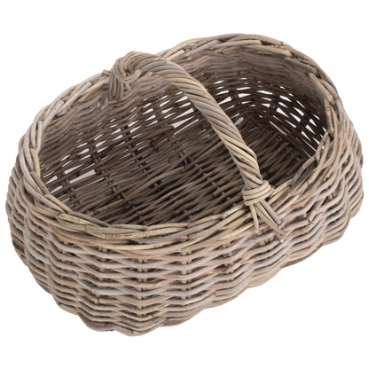 Grey Rattan Market Basket