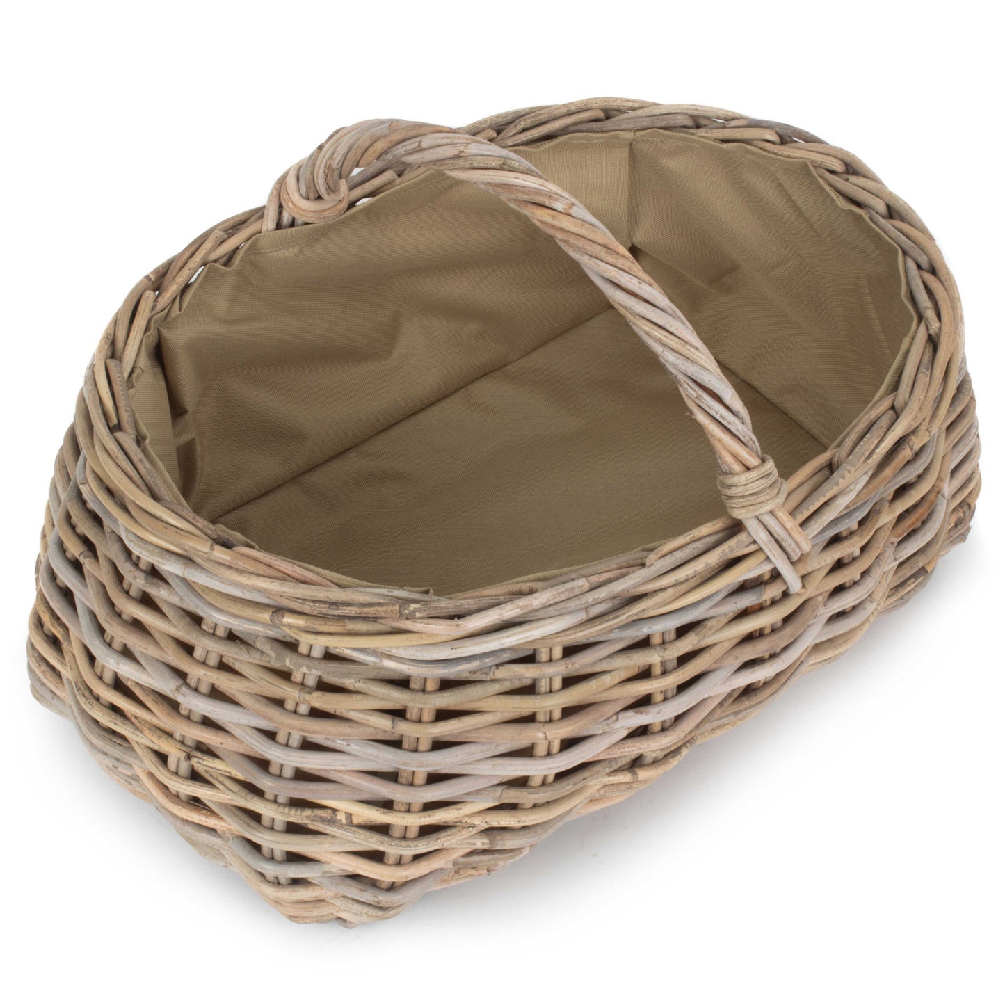 Grey Rattan Market Basket - Cordura Lining