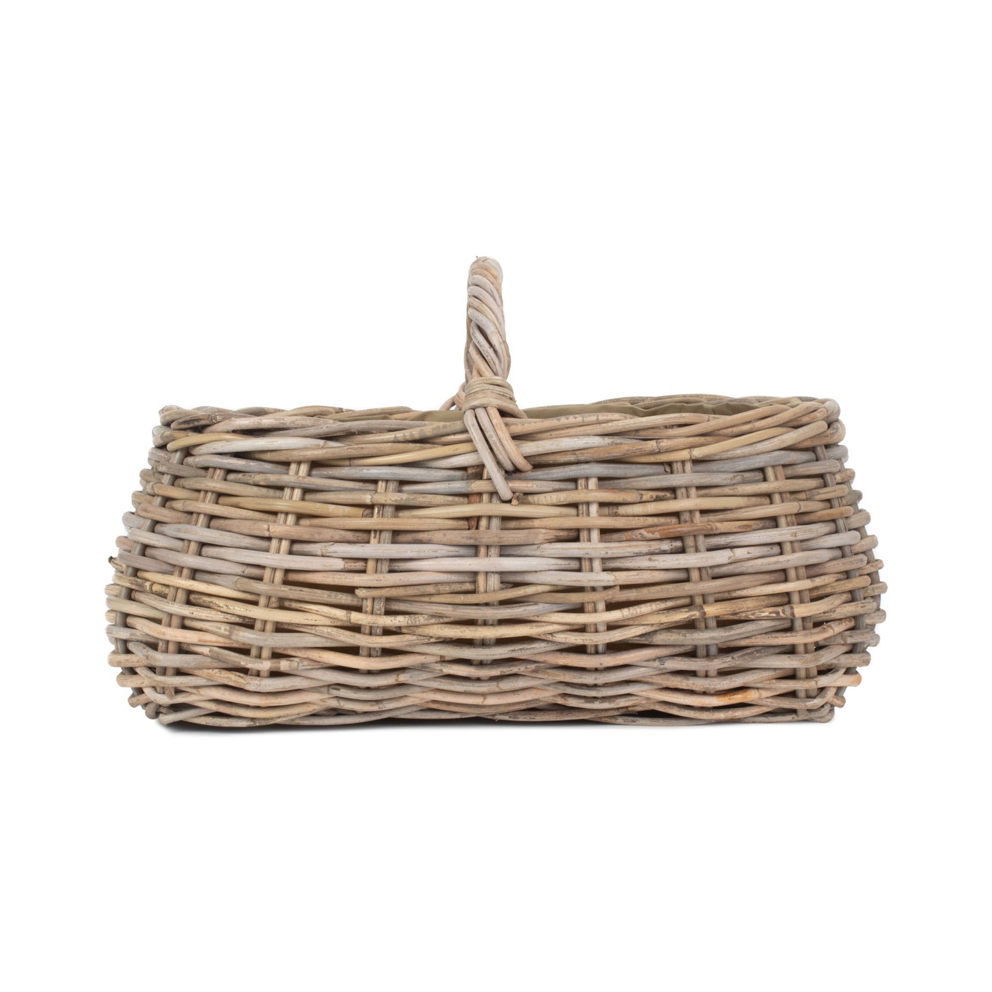 Grey Rattan Market Basket - Cordura Lining