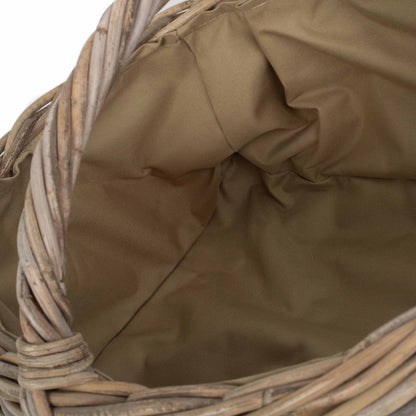 Grey Rattan Market Basket - Cordura Lining
