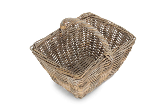Grey Rattan Kindling Basket