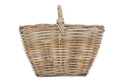 Grey Rattan Kindling Basket
