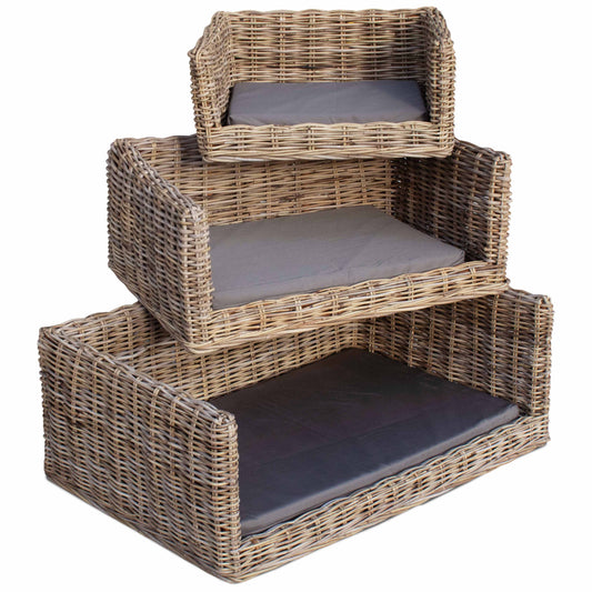 Luxury Rattan Dog Sofa Bed Set 3