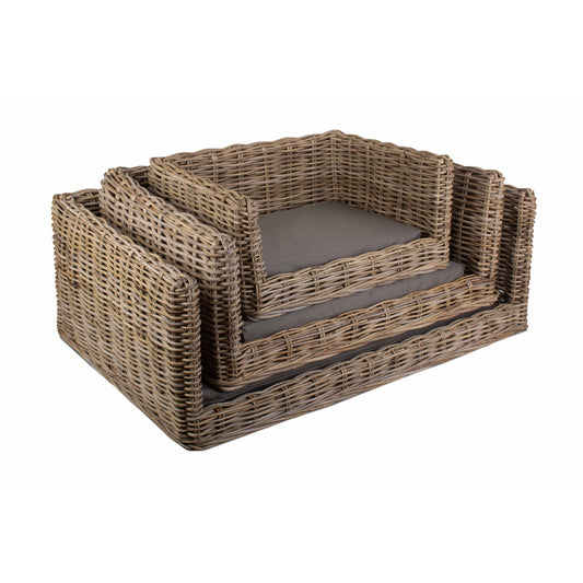 Luxury Rattan Dog Sofa Bed Set 3