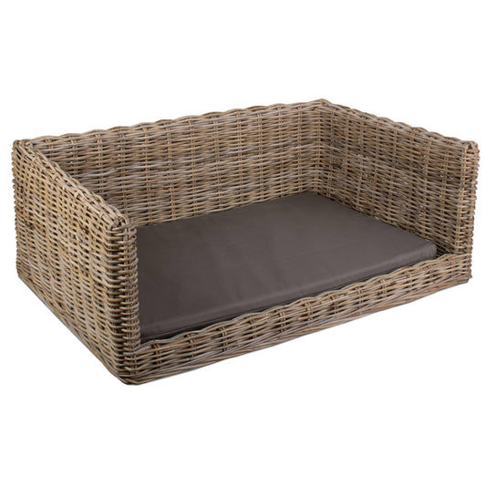 Luxury Rattan Dog Sofa Bed - Large