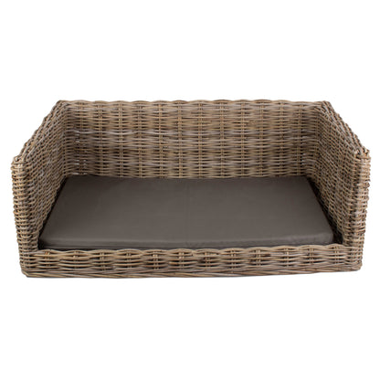 Luxury Rattan Dog Sofa Bed - Large