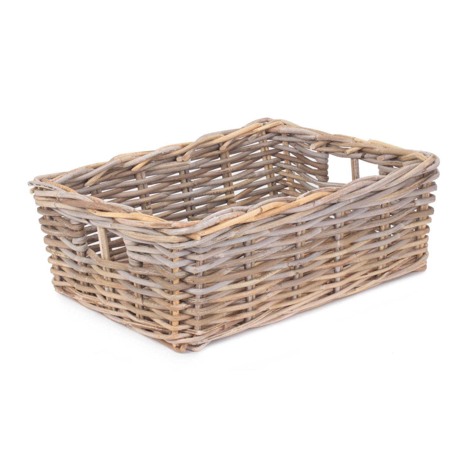 Large Shallow Rattan Rectangular Basket