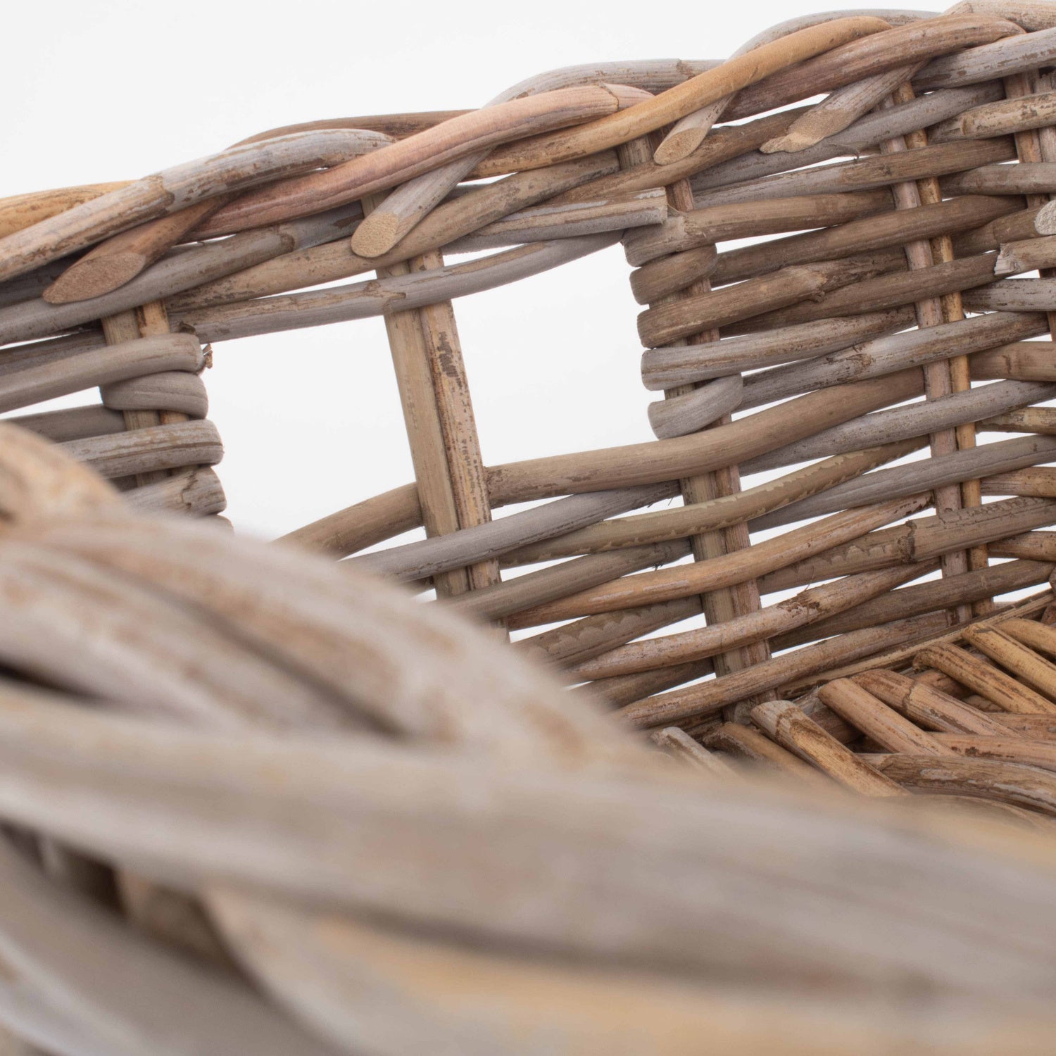 Large Shallow Rattan Rectangular Basket