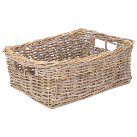 Extra Large Shallow Rattan Rectangular Basket