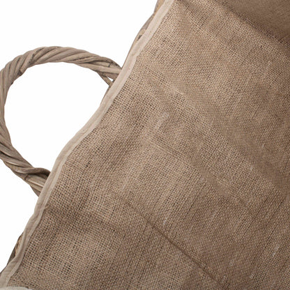 Large Wheeled Rattan Cordura Lined Log Basket