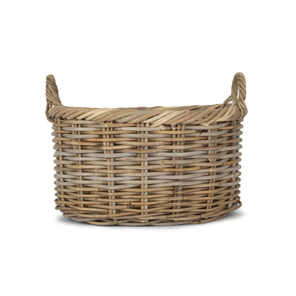 Size 2 Oval Rattan Storage Basket With Cordura Lining