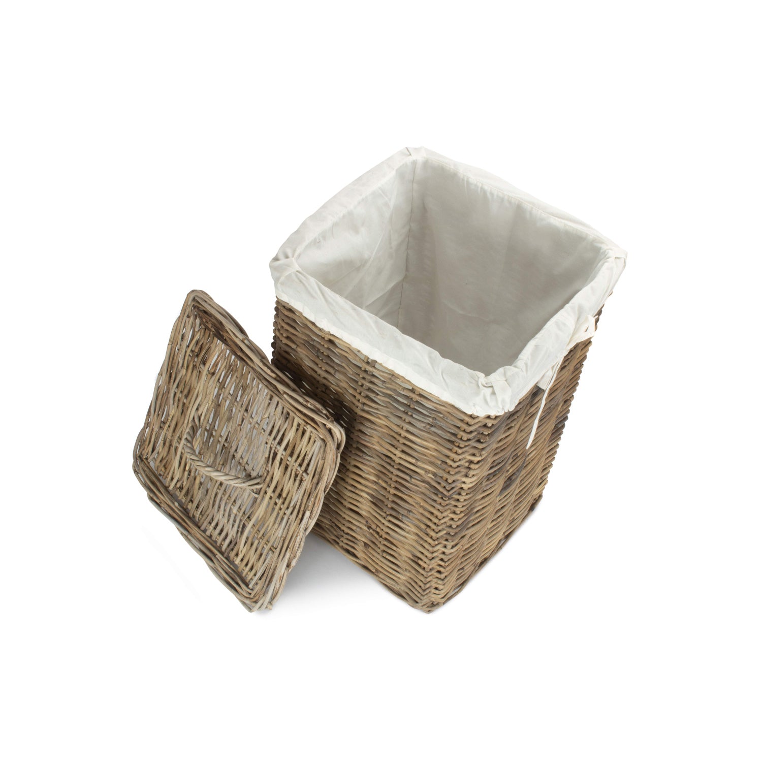 Large Square Rattan Laundry Hamper Basket