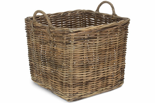 Inglenook Square Kubu Rattan Log Basket