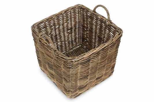 Inglenook Square Kubu Rattan Log Basket