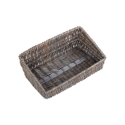 Antique Wash Vertical Weave Display Basket