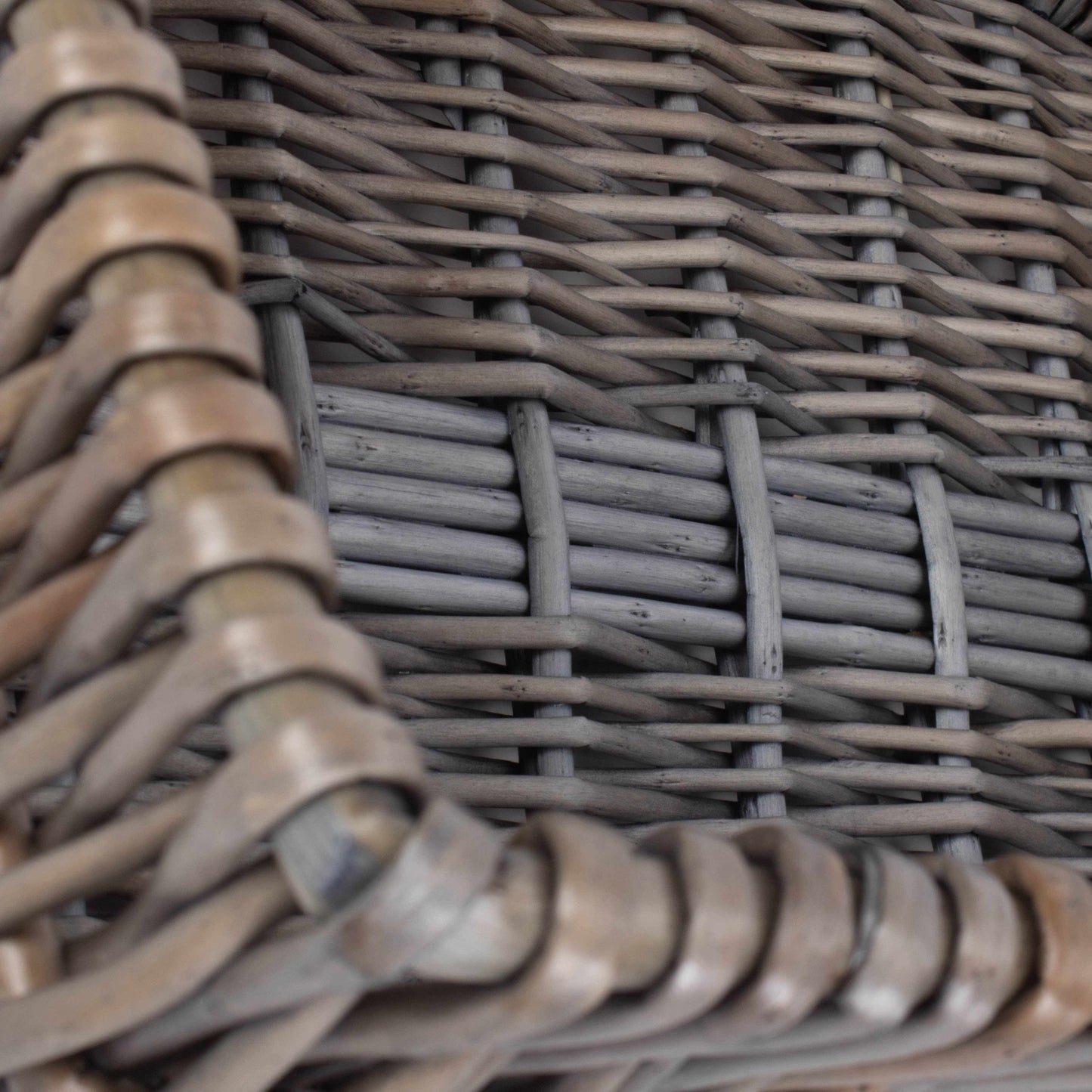 Antique Wash Vertical Weave Display Basket