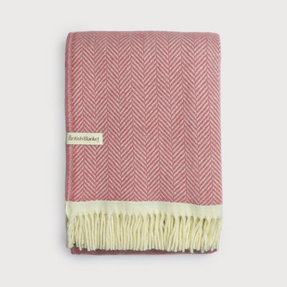 Clifton Herringbone Blanket: Rose