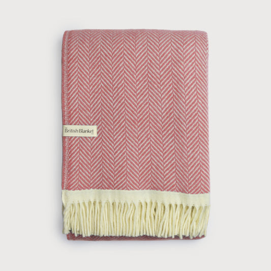Clifton Herringbone Blanket: Rose